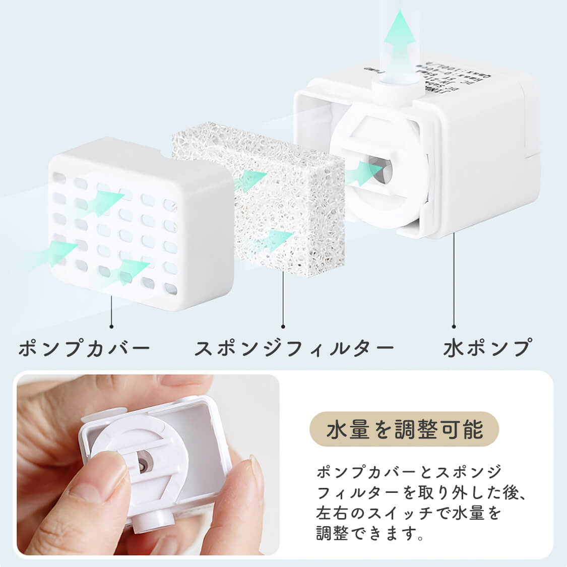 ミニくじらの噴水 自動給水器 セラミック製